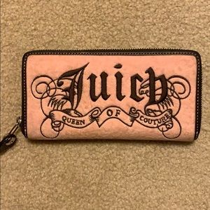 Pink and brown velour juicy couture wallet